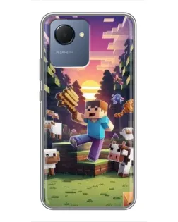 Чехол для Realme NARZO 50i Prime с картинкой «Стив на ферме» Чехол для Realme NARZO 50i Prime с картинкой «Стив на ферме»