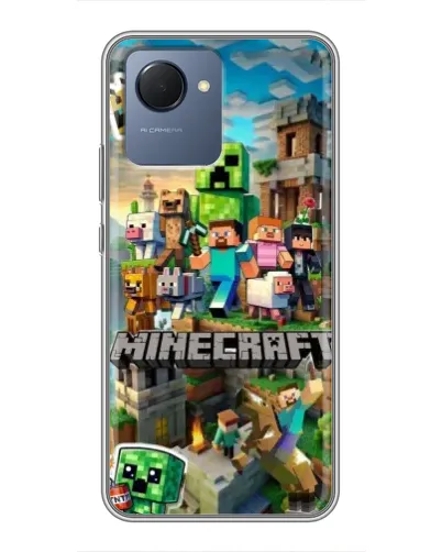 Чехол для Realme NARZO 50i Prime с картинкой «Замок Minecraft»