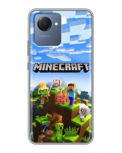 Чехол для Realme NARZO 50i Prime с картинкой «Minecraft классический мир»