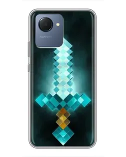 Чехол для Realme NARZO 50i Prime с картинкой «Алмазный меч неон» Чехол для Realme NARZO 50i Prime с картинкой «Алмазный меч неон»