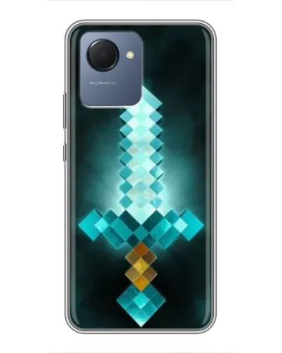 Чехол для Realme NARZO 50i Prime с картинкой «Алмазный меч неон»