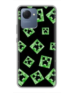 Чехол для Realme NARZO 50i Prime с картинкой «Паттерн с криперами» Чехол для Realme NARZO 50i Prime с картинкой «Паттерн с криперами»