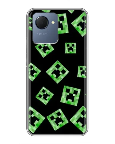 Чехол для Realme NARZO 50i Prime с картинкой «Паттерн с криперами»