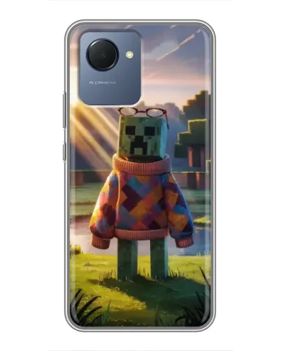 Чехол для Realme NARZO 50i Prime с картинкой «Крипер в свитере»