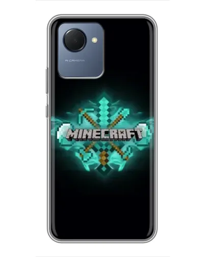 Чехол для Realme NARZO 50i Prime с картинкой «Minecraft Diamond лого»