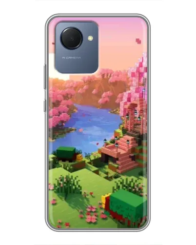 Чехол для Realme NARZO 50i Prime с картинкой «Розовое дерево Minecraft»