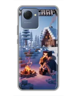 Чехол для Realme NARZO 50i Prime с картинкой «Зимний Minecraft» Чехол для Realme NARZO 50i Prime с картинкой «Зимний Minecraft»