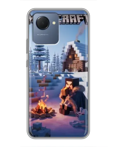Чехол для Realme NARZO 50i Prime с картинкой «Зимний Minecraft»