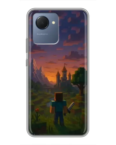 Чехол для Realme NARZO 50i Prime с картинкой «Стив у башни»