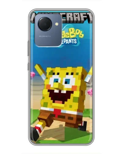 Чехол для Realme NARZO 50i Prime с картинкой «Губка Боб Minecraft» Чехол для Realme NARZO 50i Prime с картинкой «Губка Боб Minecraft»