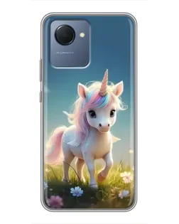 Чехол для Realme NARZO 50i Prime с картинкой «Единорог на поляне» Чехол для Realme NARZO 50i Prime с картинкой «Единорог на поляне»