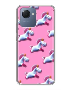Чехол для Realme NARZO 50i Prime с картинкой «Единороги на розовом» Чехол для Realme NARZO 50i Prime с картинкой «Единороги на розовом»