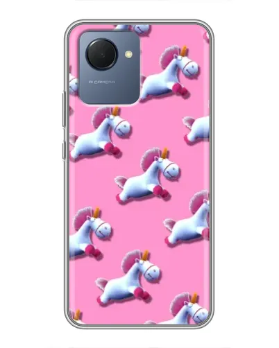 Чехол для Realme NARZO 50i Prime с картинкой «Единороги на розовом»