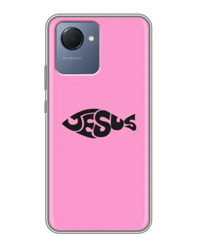 Чехол для Realme NARZO 50i Prime с картинкой «Розовый символ  Jesus»