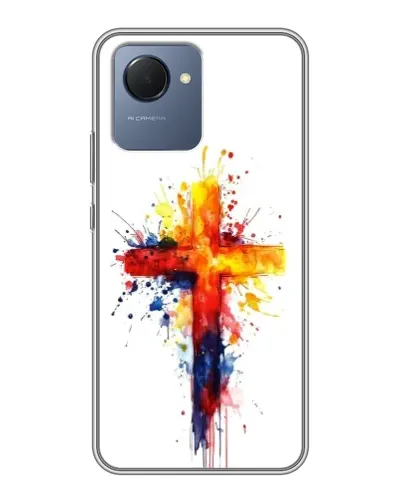 Чехол для Realme NARZO 50i Prime с картинкой «Акварельный крест»