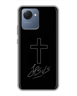 Чехол для Realme NARZO 50i Prime с картинкой «Графический крест Jesus»