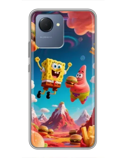 Чехол для Realme NARZO 50i Prime с картинкой «Космический фастфуд»