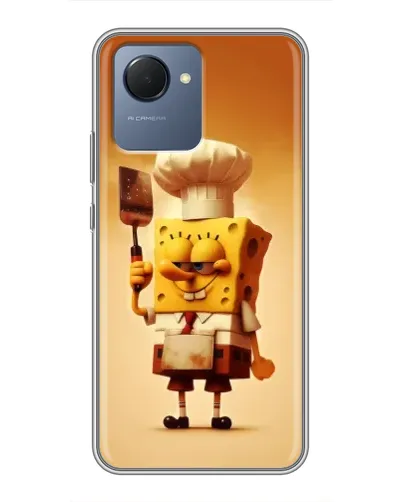 Чехол для Realme NARZO 50i Prime с картинкой «Губка Боб повар»