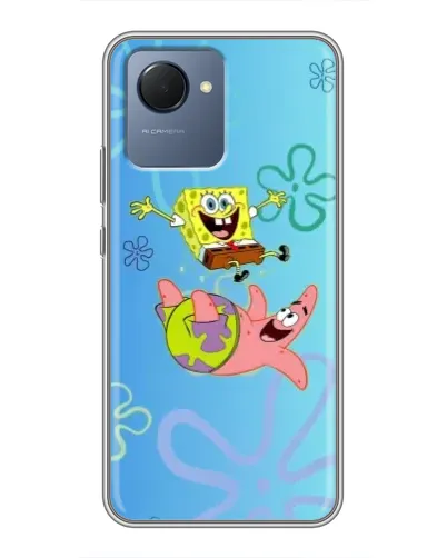Чехол для Realme NARZO 50i Prime с картинкой «Спанч Боб и Патрик»