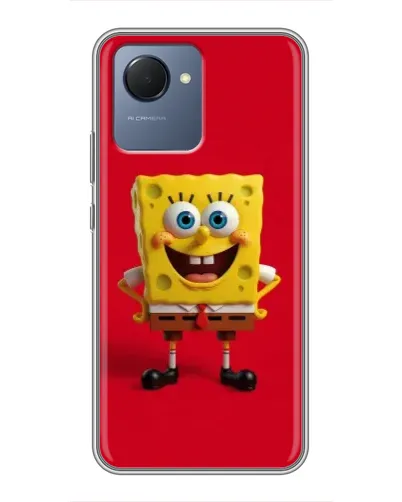Чехол для Realme NARZO 50i Prime с картинкой «Спанч Боб на красном»
