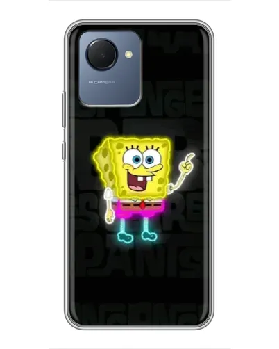 Чехол для Realme NARZO 50i Prime с картинкой «Неоновый Губка Боб»