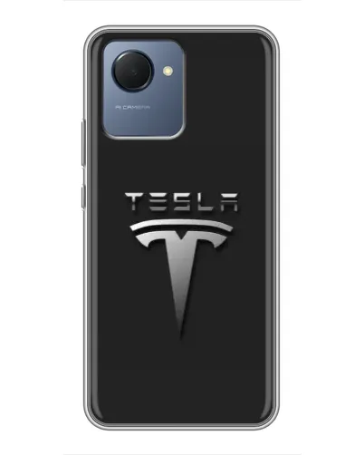Чехол для Realme NARZO 50i Prime с картинкой «Стальной логотип Tesla»