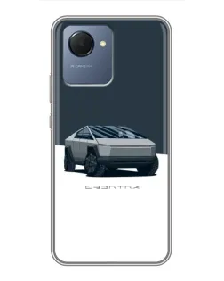 Чохол для Realme NARZO 50i Prime з картинкою «Сріблястий Cybertruck Tesla»