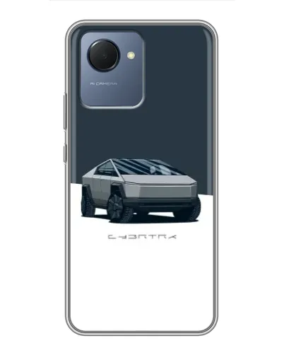 Чехол для Realme NARZO 50i Prime с картинкой «Серебристый Cybertruck Tesla»