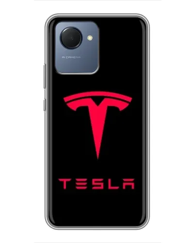Чехол для Realme NARZO 50i Prime с картинкой «Tesla Red Logo»