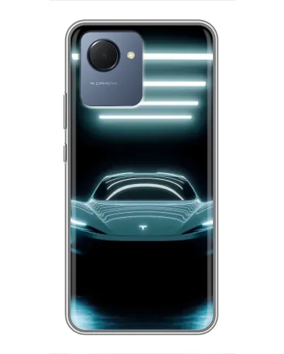 Чехол для Realme NARZO 50i Prime с картинкой «Tesla в неоне»