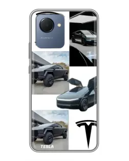 Чохол для Realme NARZO 50i Prime з картинкою «Колаж Cybertruck Tesla»