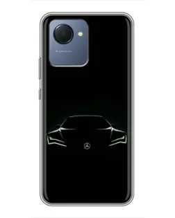Чехол для Realme NARZO 50i Prime с картинкой «Mercedes — силуэт авто» Чехол для Realme NARZO 50i Prime с картинкой «Mercedes — силуэт авто»