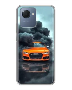 Чохол для Realme NARZO 50i Prime з картинкою «Audi у хмарах диму»