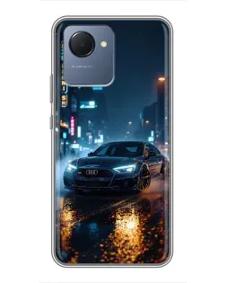 Чохол для Realme NARZO 50i Prime з картинкою «Нічне місто та Audi»