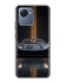 Чохол для Realme NARZO 50i Prime з картинкою «Lamborghini золоті лінії»