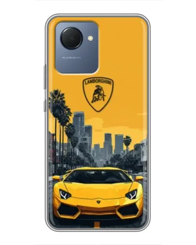 Чехол для Realme NARZO 50i Prime с картинкой «Желтый Lamborghini город» Чехол для Realme NARZO 50i Prime с картинкой «Желтый Lamborghini город»