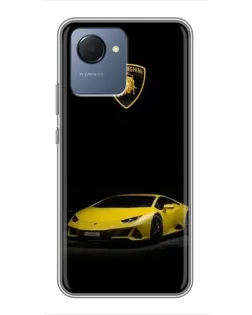 Чохол для Realme NARZO 50i Prime з картинкою «Lamborghini жовтий акцент»