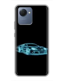 Чохол для Realme NARZO 50i Prime з картинкою «Неоновий контур Lamborghini»