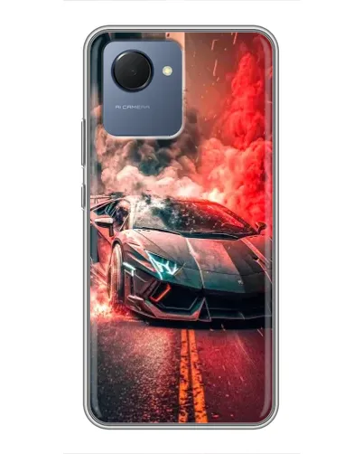 Чехол для Realme NARZO 50i Prime с картинкой «Lamborghini красный дым» Чехол для Realme NARZO 50i Prime с картинкой «Lamborghini красный дым»