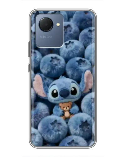 Чехол для Realme NARZO 50i Prime с картинкой «Стич и голубика»