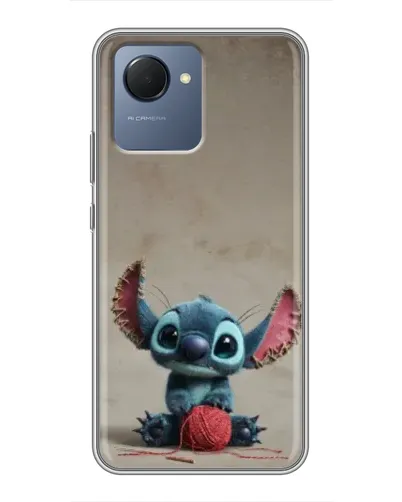 Чехол для Realme NARZO 50i Prime с картинкой «Стич на коричневом фоне»