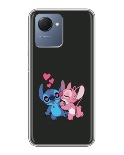 Чехол для Realme NARZO 50i Prime с картинкой «Анжел целует Стича»