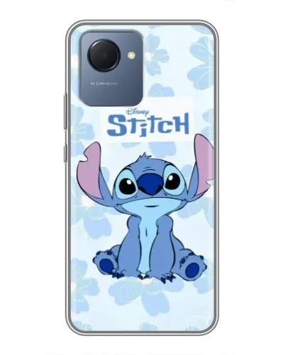 Чехол для Realme NARZO 50i Prime с картинкой «Stitch среди цветов»