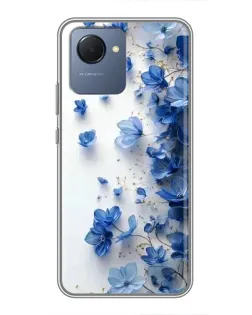 Чехол для Realme NARZO 50i Prime с картинкой «Голубой цветочный каскад»