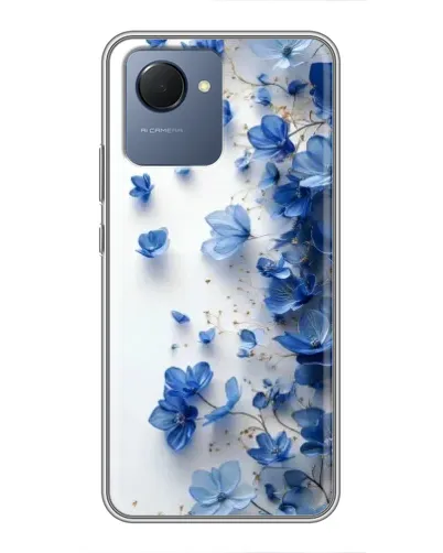 Чехол для Realme NARZO 50i Prime с картинкой «Голубой цветочный каскад» Чехол для Realme NARZO 50i Prime с картинкой «Голубой цветочный каскад»