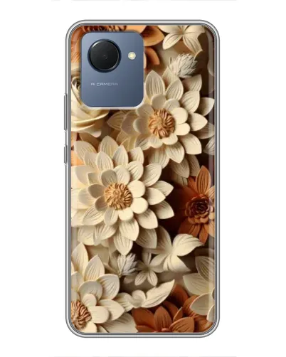 Чехол для Realme NARZO 50i Prime с картинкой «Бежевый флористический декор» Чехол для Realme NARZO 50i Prime с картинкой «Бежевый флористический декор»