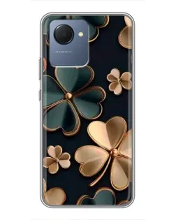 Чехол для Realme NARZO 50i Prime с картинкой «Клевер в золоте»