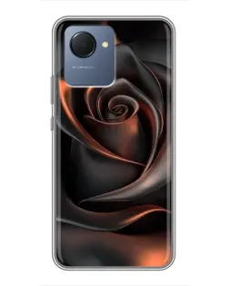 Чехол для Realme NARZO 50i Prime с картинкой «Шелковая черная роза»