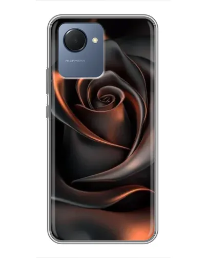 Чехол для Realme NARZO 50i Prime с картинкой «Шелковая черная роза» Чехол для Realme NARZO 50i Prime с картинкой «Шелковая черная роза»