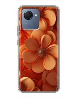 Чехол для Realme NARZO 50i Prime с картинкой «Оранжевый макро цветок»